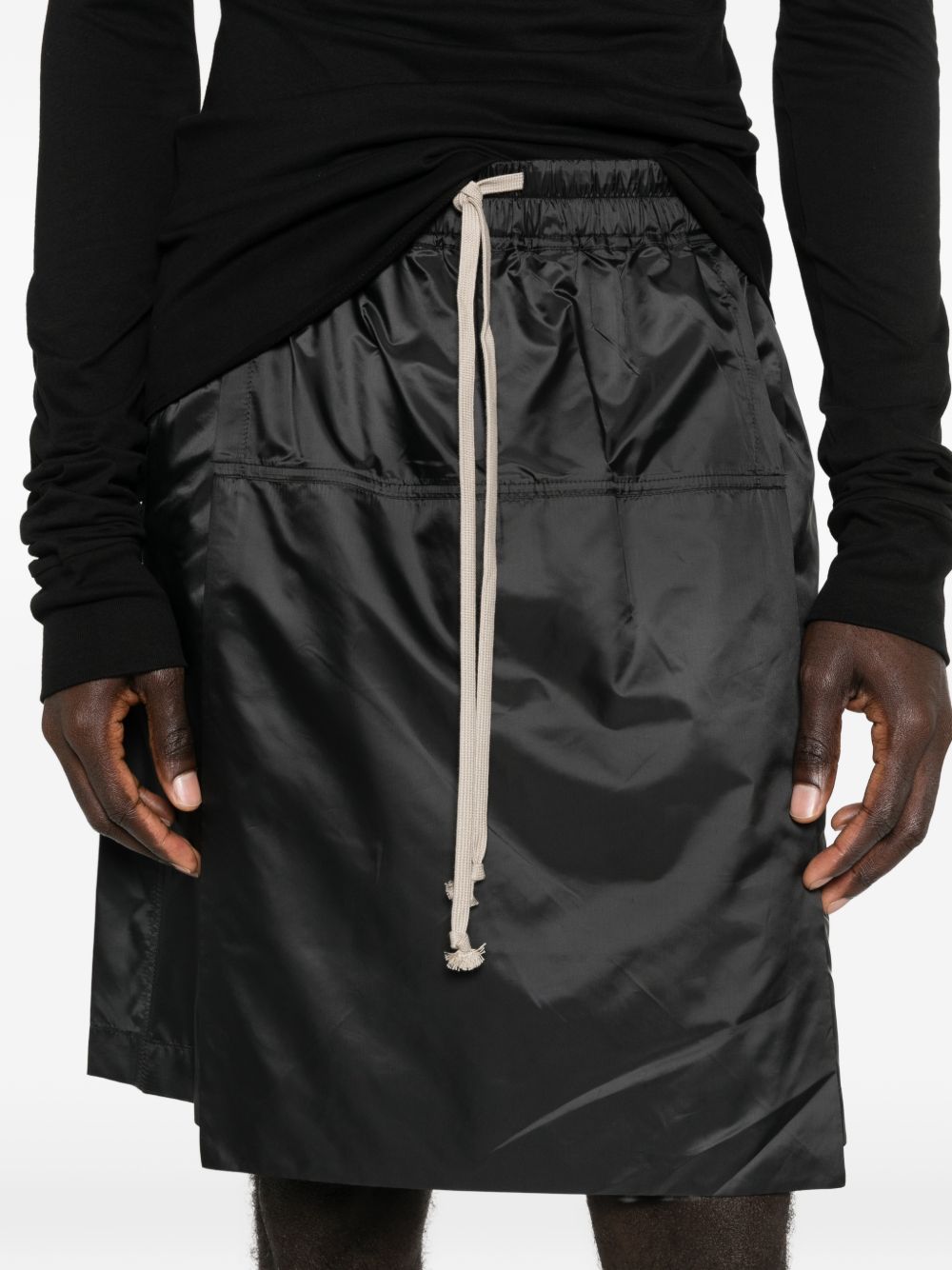 Shorts kilt al ginocchio in nero Rick Owens x Moncler - unisex<BR/> 