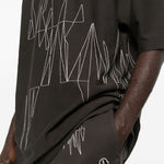 T-shirt a maniche corte jumbo in grigio Rick Owens x Moncler - unisex 