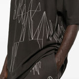 T-shirt a maniche corte jumbo in grigio Rick Owens x Moncler - unisex 