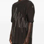 T-shirt a maniche corte jumbo in grigio Rick Owens x Moncler - unisex 