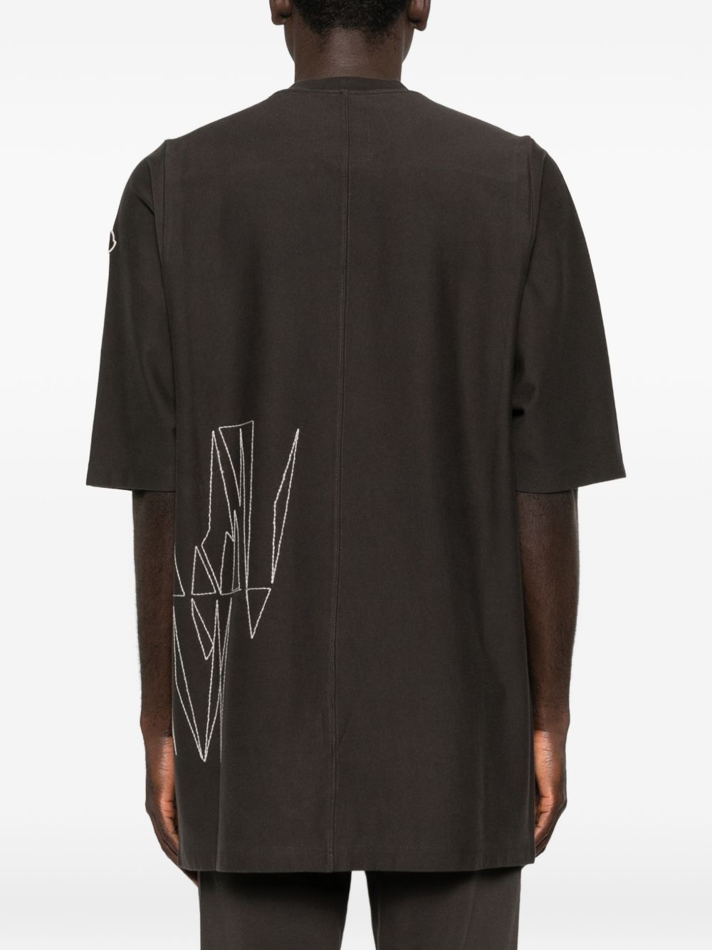 T-shirt a maniche corte jumbo in grigio Rick Owens x Moncler - unisex 