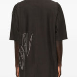 T-shirt a maniche corte jumbo in grigio Rick Owens x Moncler - unisex 