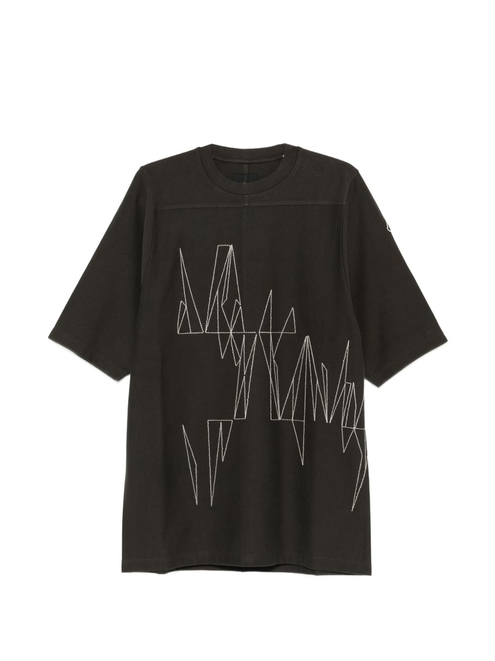 T-shirt a maniche corte jumbo in grigio Rick Owens x Moncler - unisex 