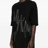 T-shirt a maniche corte jumbo in nero Rick Owens x Moncler - unisex 