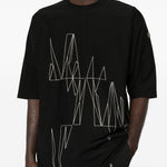 T-shirt a maniche corte jumbo in nero Rick Owens x Moncler - unisex 