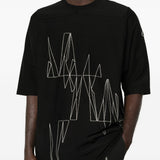 T-shirt a maniche corte jumbo in nero Rick Owens x Moncler - unisex 