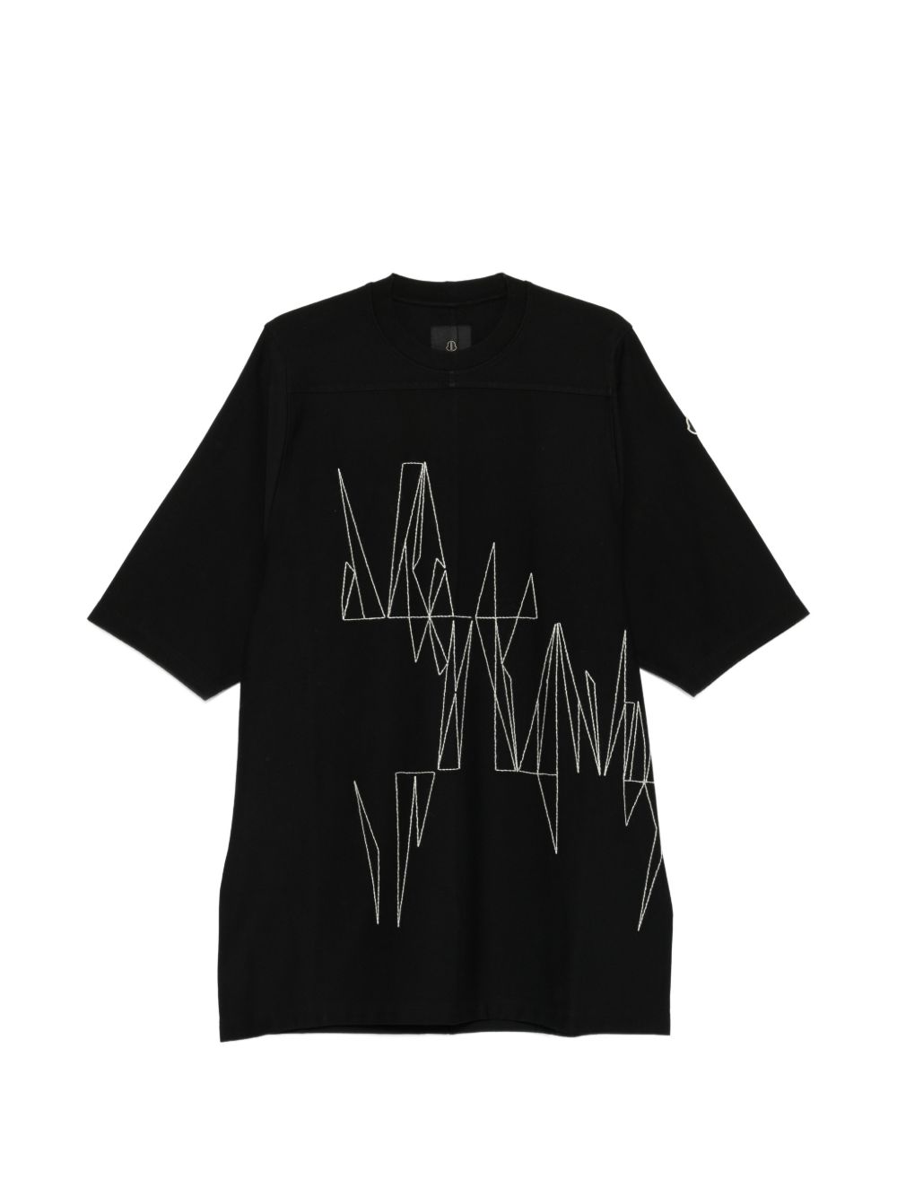 T-shirt a maniche corte jumbo in nero Rick Owens x Moncler - unisex 