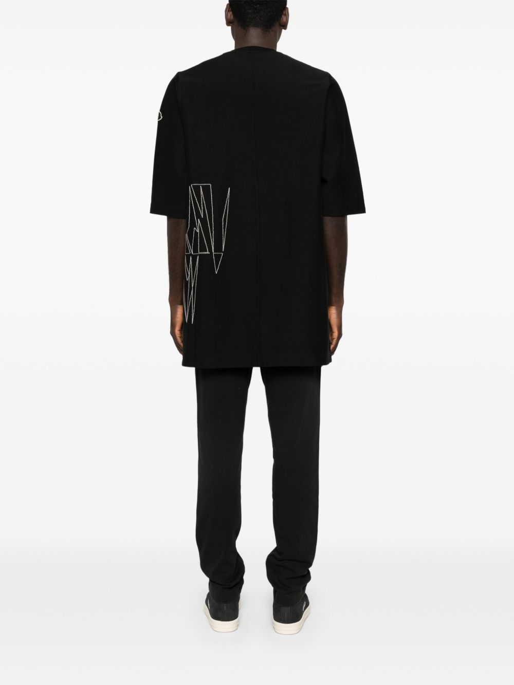 T-shirt a maniche corte jumbo in nero Rick Owens x Moncler - unisex 