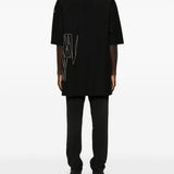 T-shirt a maniche corte jumbo in nero Rick Owens x Moncler - unisex 