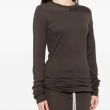 T-shirt a maniche lunghe in cotone grider in marrone Rick Owens x Moncler - unisex<BR/> 