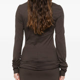 T-shirt a maniche lunghe in cotone grider in marrone Rick Owens x Moncler - unisex<BR/> 