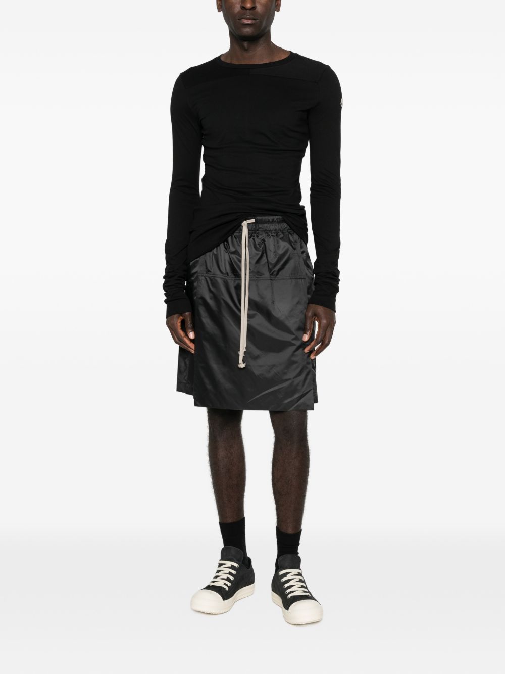 Top a maniche lunghe in cotone grider in nero Rick Owens x Moncler - unisex 