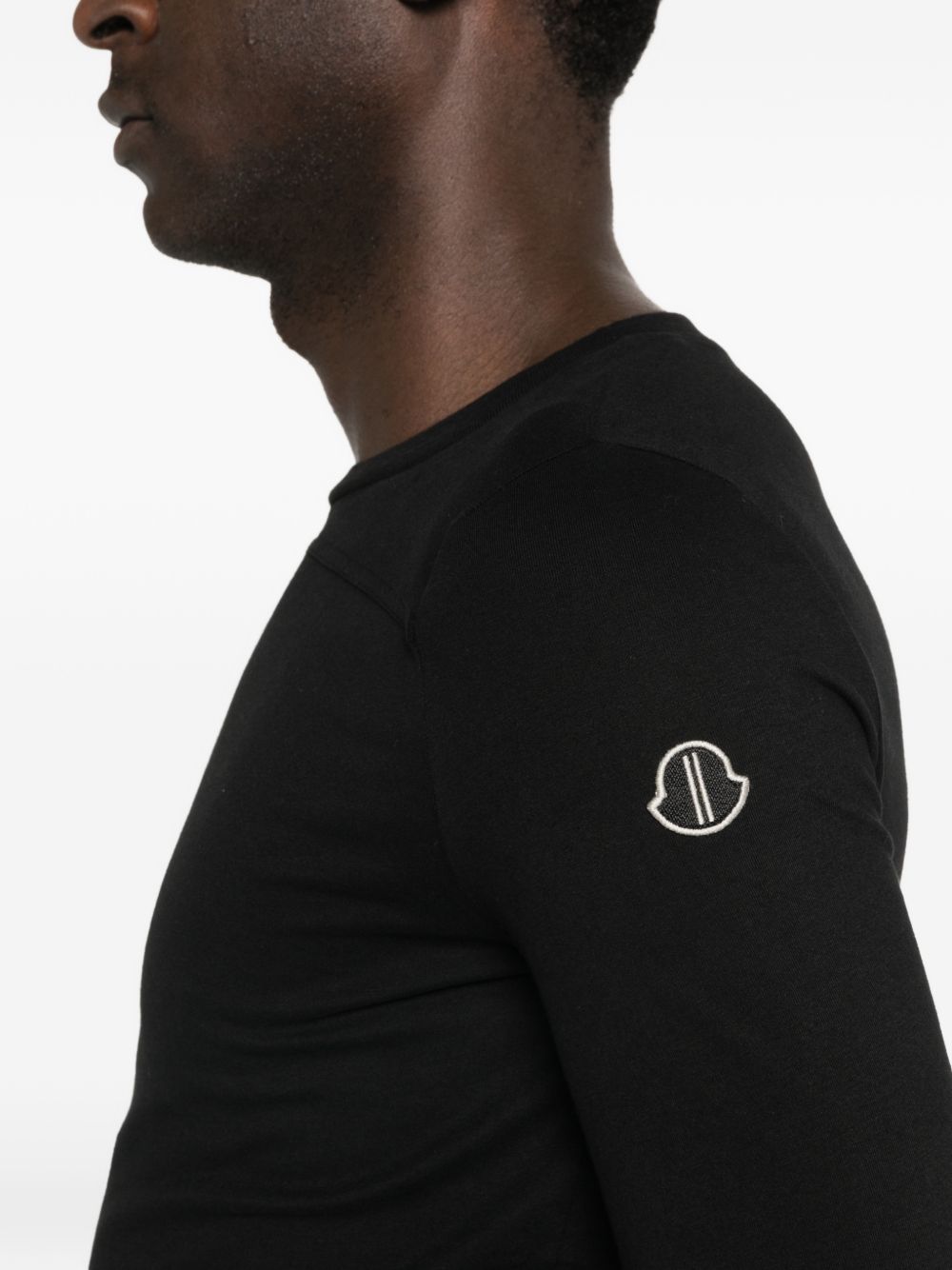 Top a maniche lunghe in cotone grider in nero Rick Owens x Moncler - unisex 