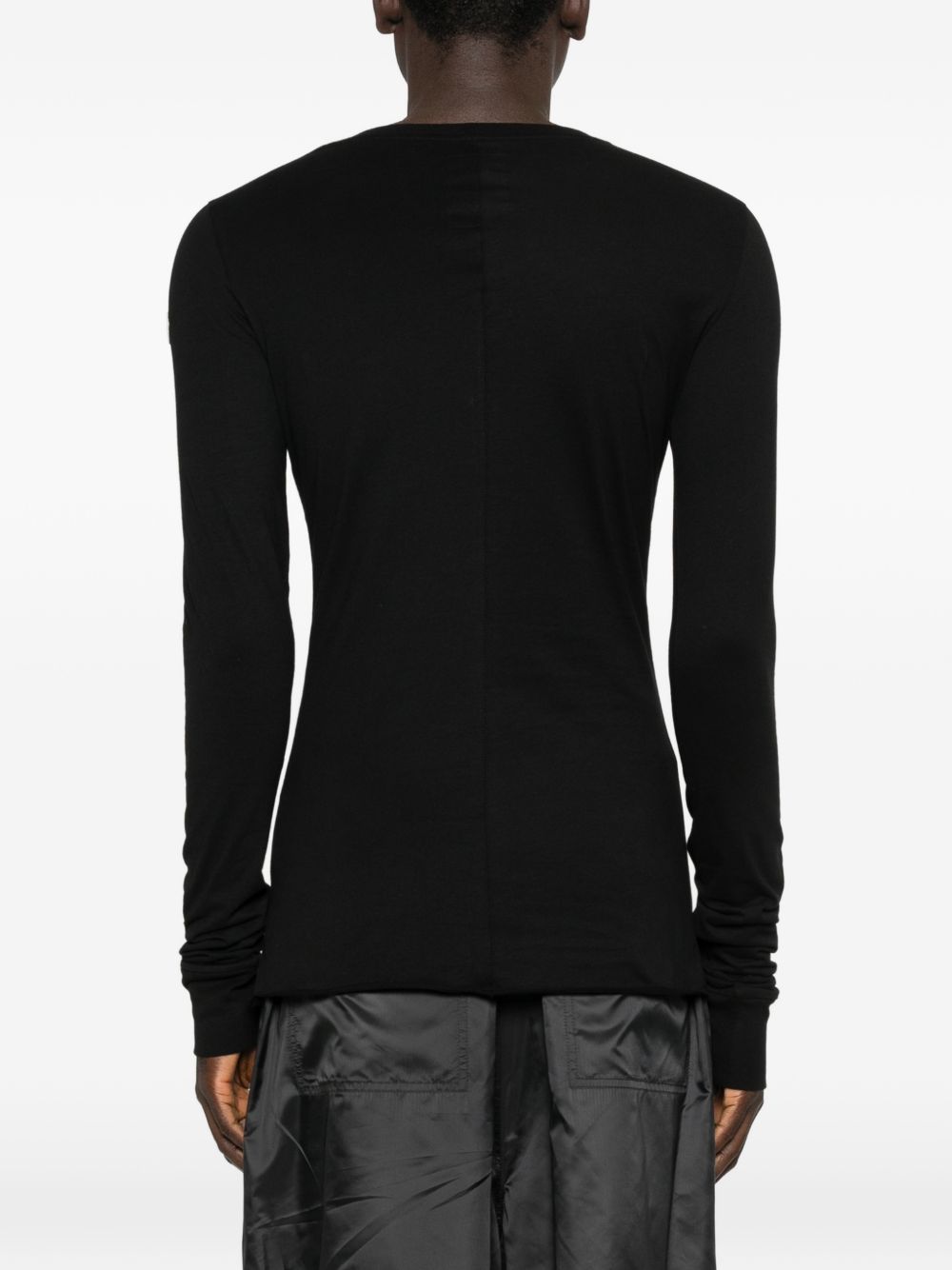 Top a maniche lunghe in cotone grider in nero Rick Owens x Moncler - unisex 