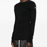 Top a maniche lunghe in cotone grider in nero Rick Owens x Moncler - unisex 