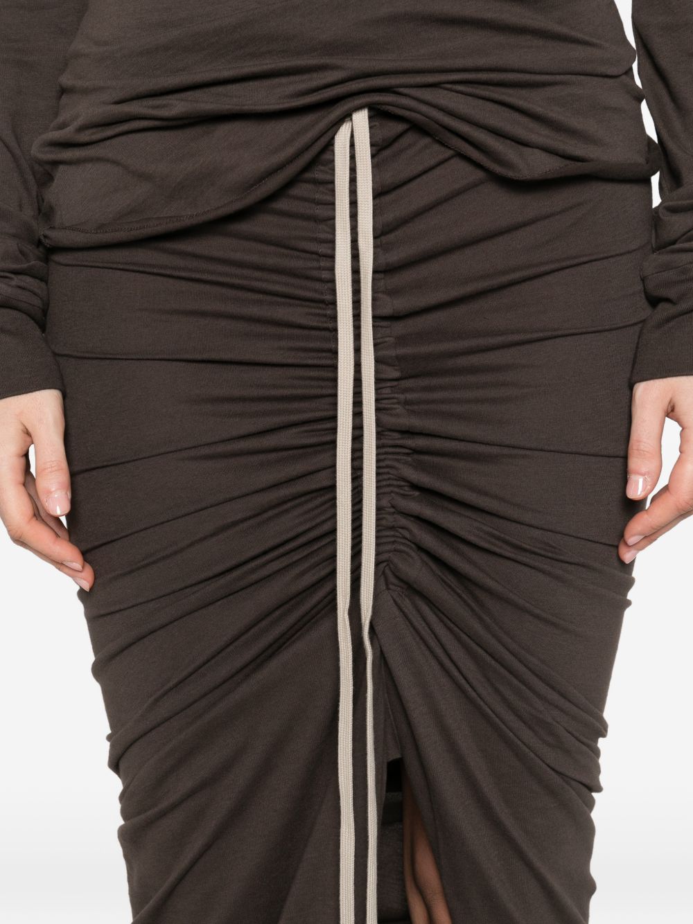 Gonna maxi regolabile in marrone Rick Owens x Moncler - donna<BR/> 