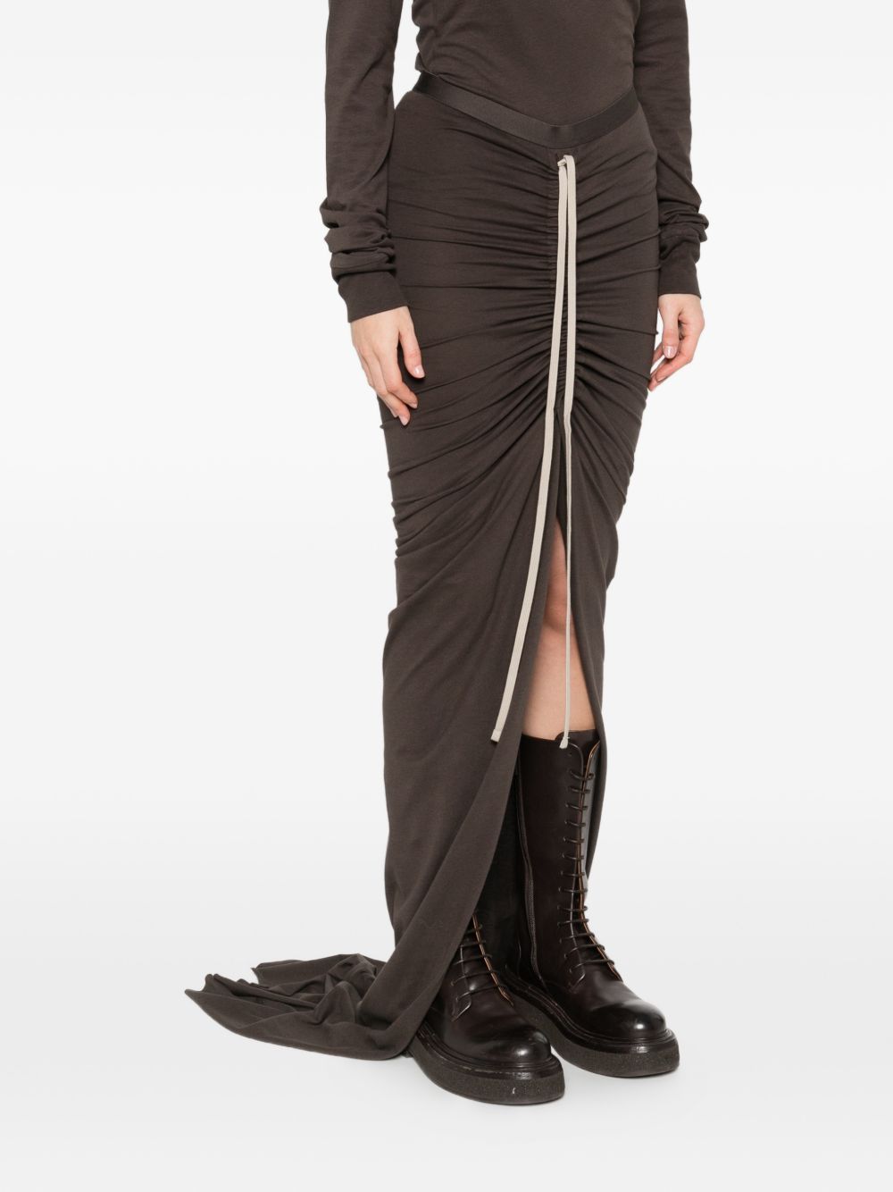 Gonna maxi regolabile in marrone Rick Owens x Moncler - donna<BR/> 