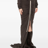 Gonna maxi regolabile in marrone Rick Owens x Moncler - donna<BR/> 