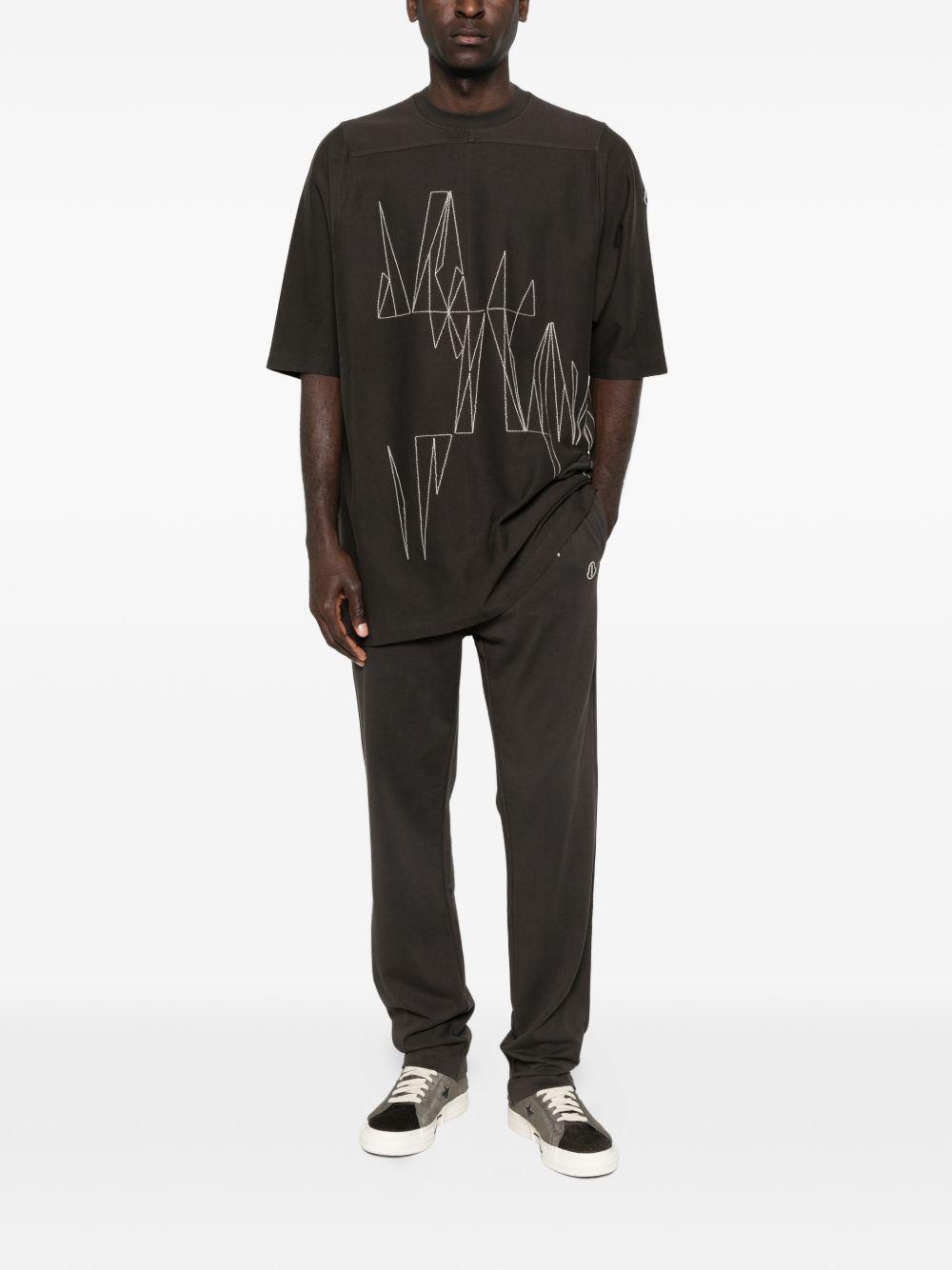 Jogger con coulisse in marrone Rick Owens x Moncler - unisex<BR/><BR/> 