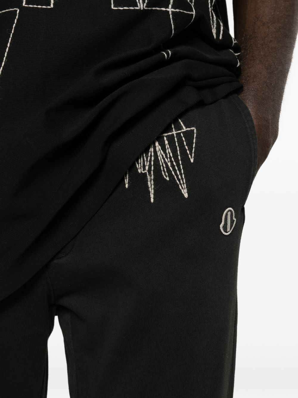 Jogger con coulisse in nero Rick Owens x Moncler - unisex<BR/><BR/> 