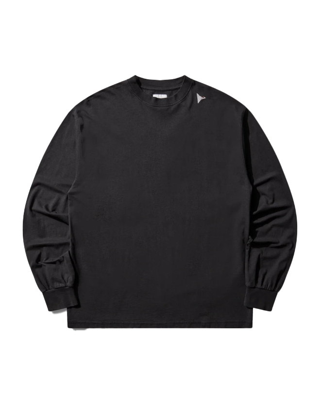 T-shirt a maniche lunghe con logo in nero 
