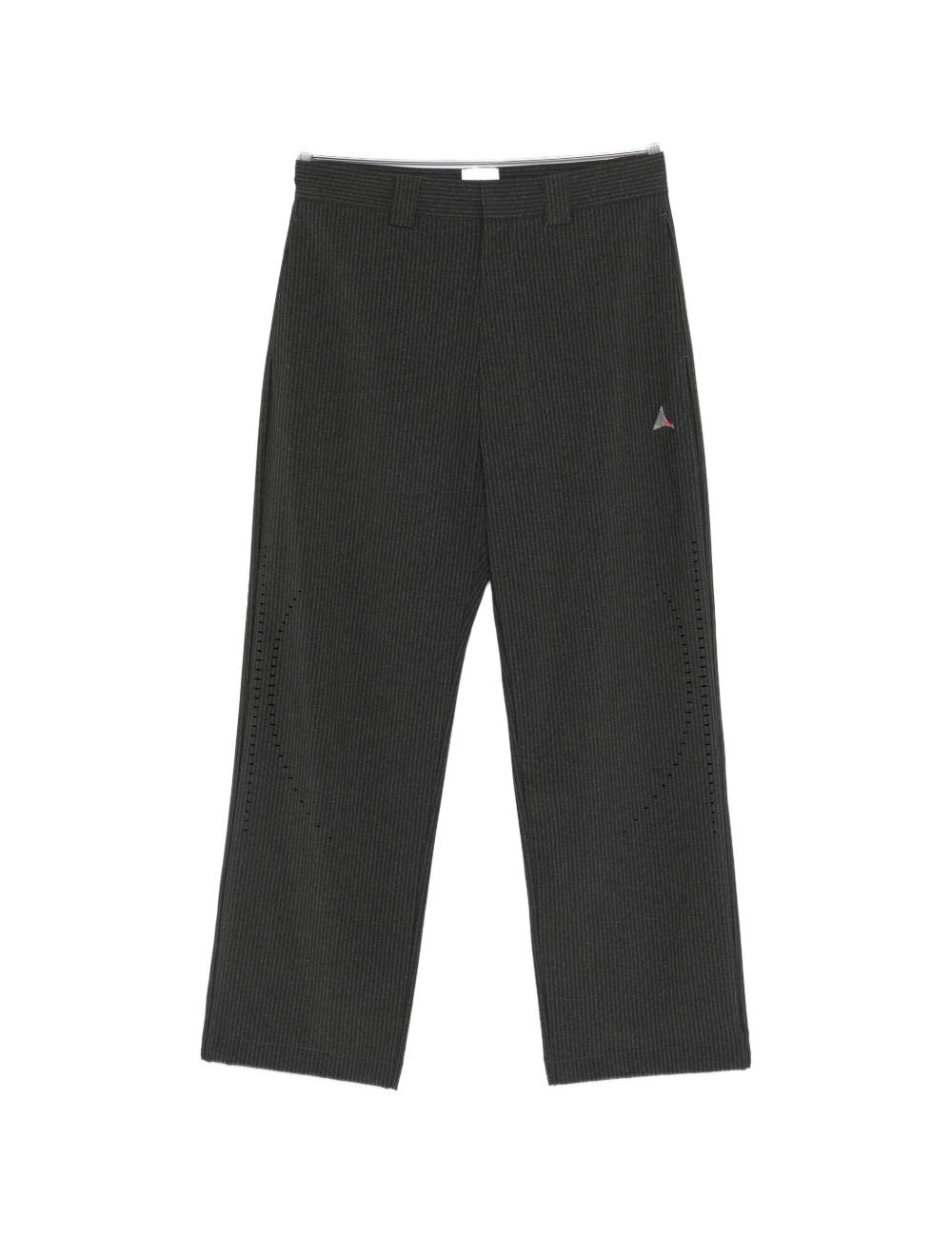 Pantaloni gessati con logo in nero Roa - uomo 