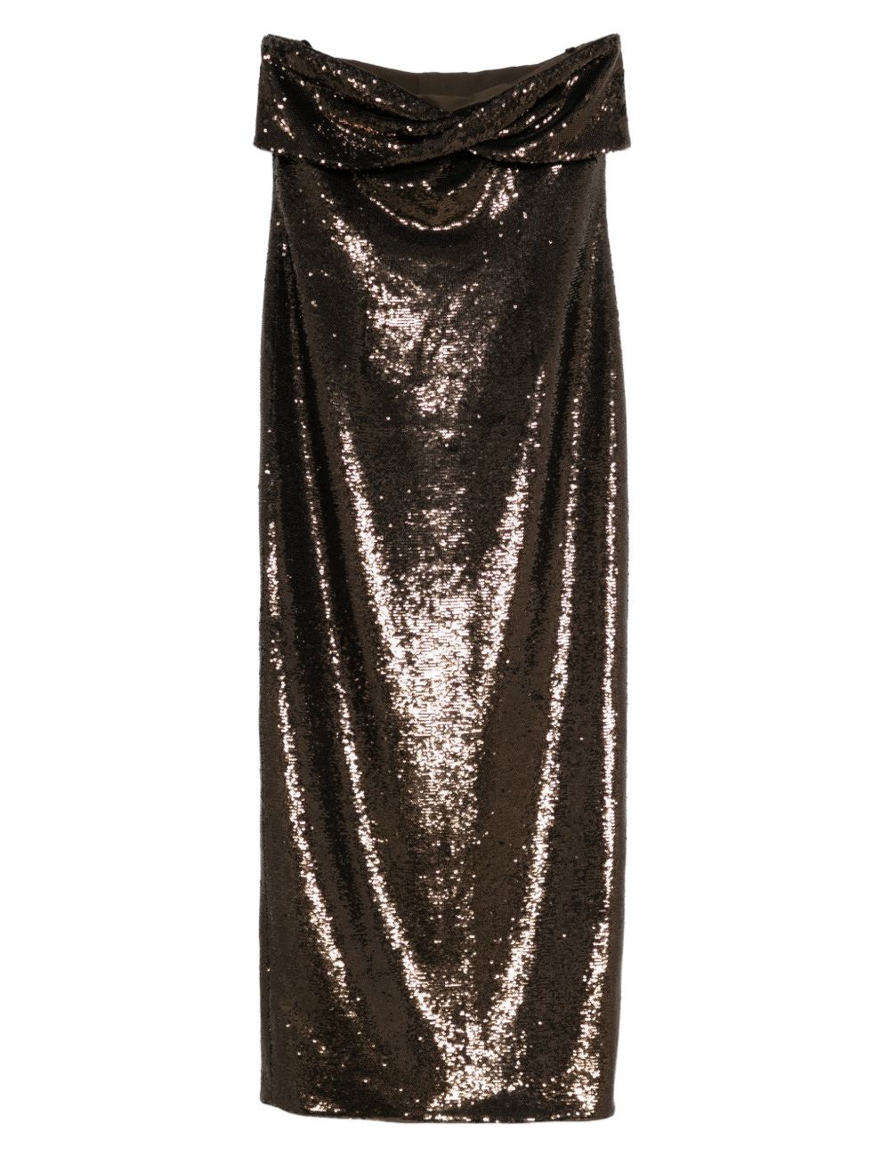 Abito senza spalline con paillettes in marrone Roland mouret - donna 