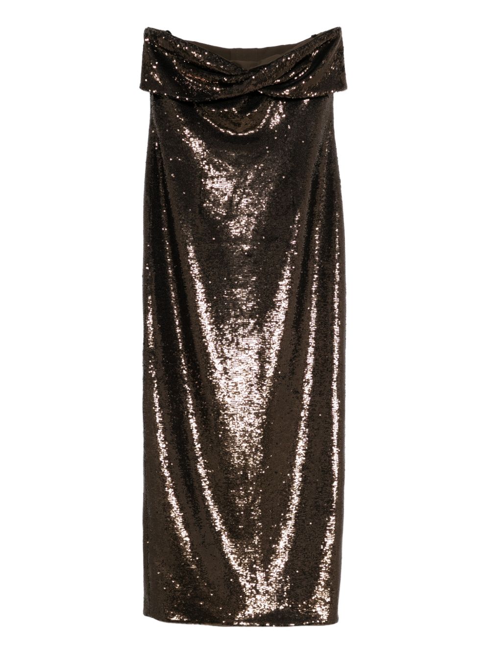 Abito senza spalline con paillettes in marrone Roland mouret - donna 