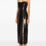 Abito senza spalline con paillettes in marrone Roland mouret - donna 
