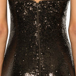 Abito senza spalline con paillettes in marrone Roland mouret - donna 