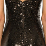 Abito senza spalline con paillettes in marrone Roland mouret - donna 