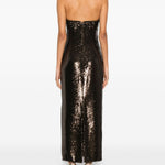 Abito senza spalline con paillettes in marrone Roland mouret - donna 