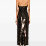 Abito senza spalline con paillettes in marrone Roland mouret - donna 