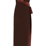 Abito bustier in crêpe e taffetà in marrone Roland mouret - donna 