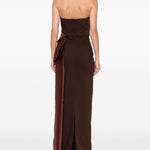 Abito bustier in crêpe e taffetà in marrone Roland mouret - donna 
