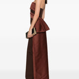 Abito bustier in crêpe e taffetà in marrone Roland mouret - donna 