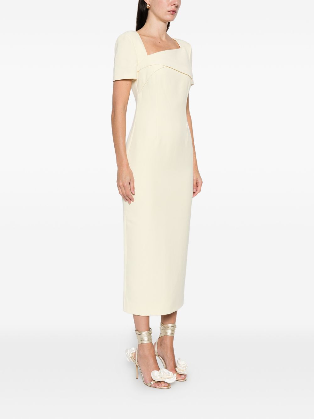 Abito lungo con scollo quadrato in giallo Roland mouret - donna 