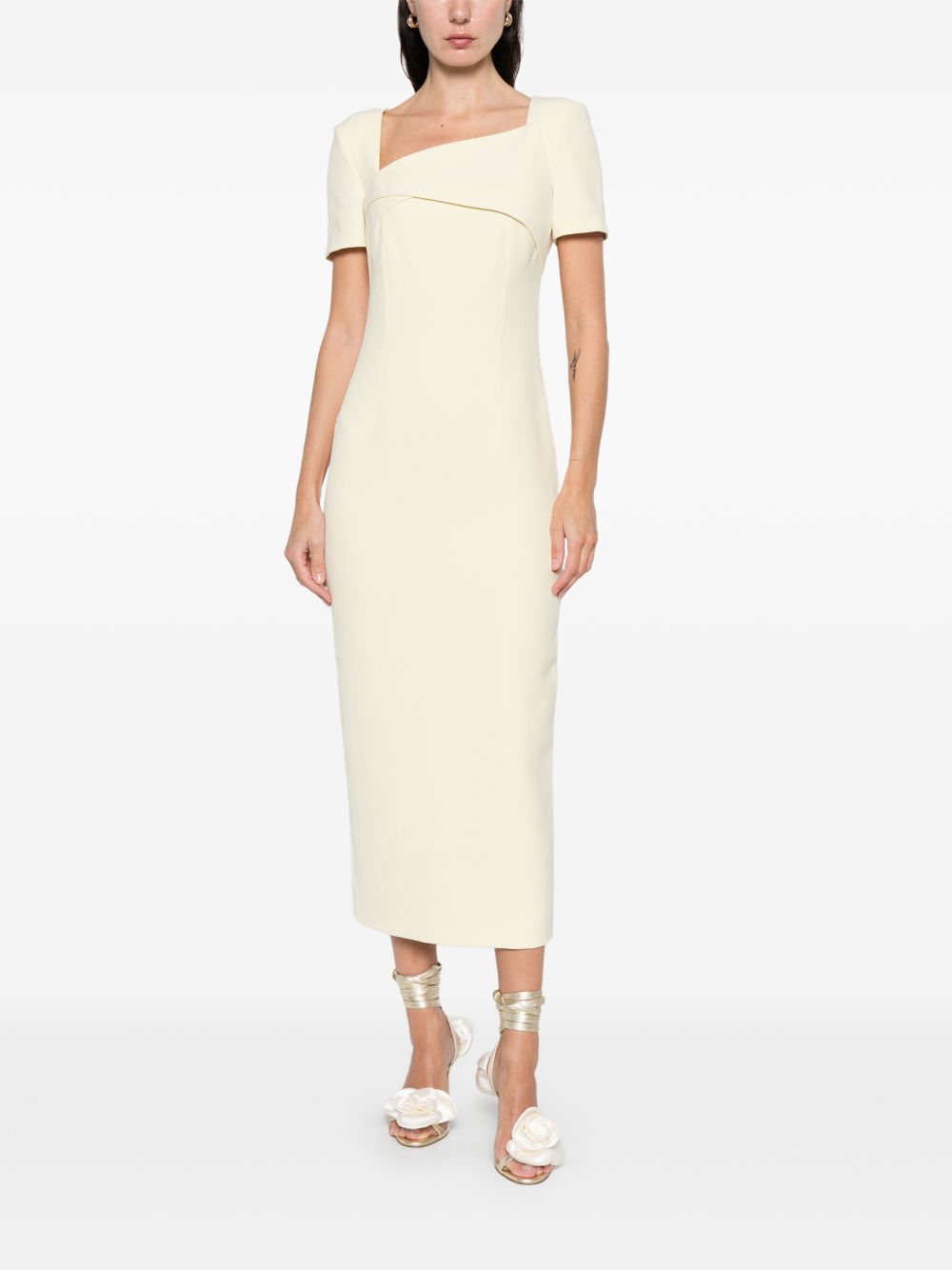 Abito lungo con scollo quadrato in giallo Roland mouret - donna 