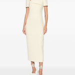 Abito lungo con scollo quadrato in giallo Roland mouret - donna 
