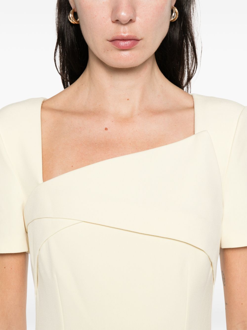 Abito lungo con scollo quadrato in giallo Roland mouret - donna 
