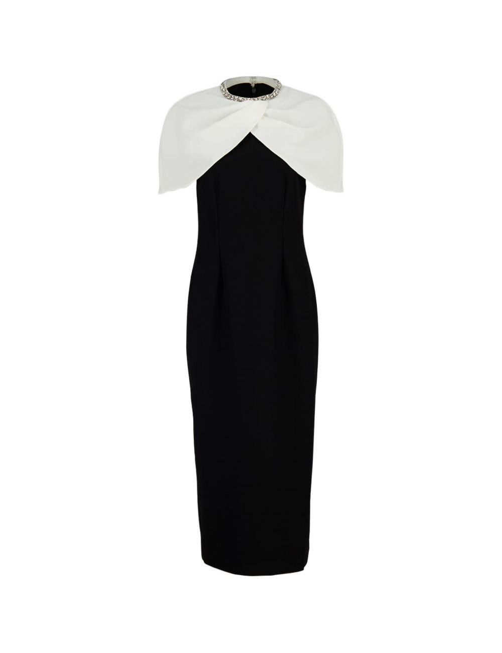 Abito midi con decorazione in nero e bianco - donna 