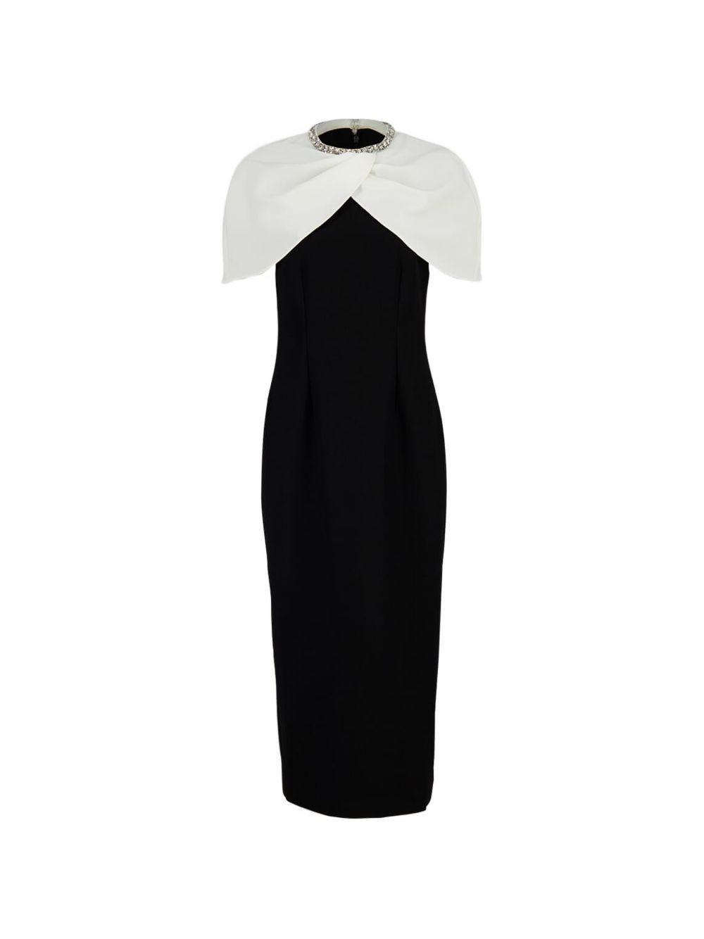 Abito midi con decorazione in nero e bianco - donna 