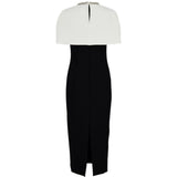 Abito midi con decorazione in nero e bianco - donna 