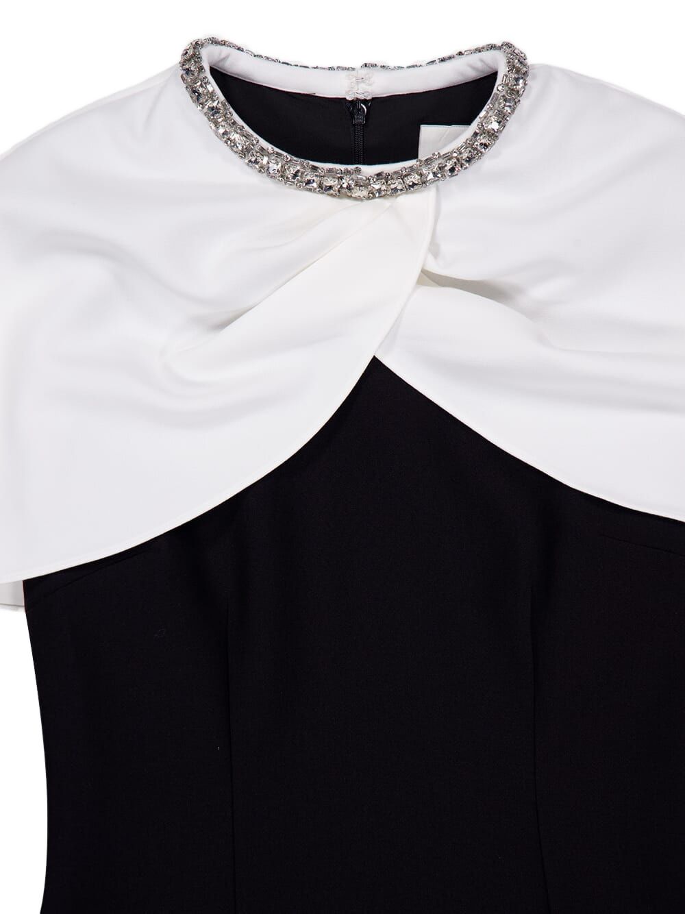 Abito midi con decorazione in nero e bianco - donna 