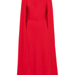 Abito lungo con mantella  in rosso Roland mouret - donna 
