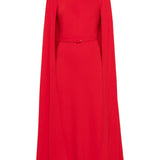Abito lungo con mantella  in rosso Roland mouret - donna 