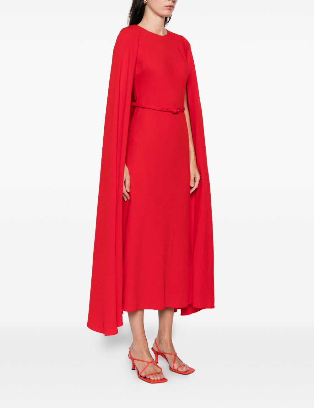 Abito lungo con mantella  in rosso Roland mouret - donna 