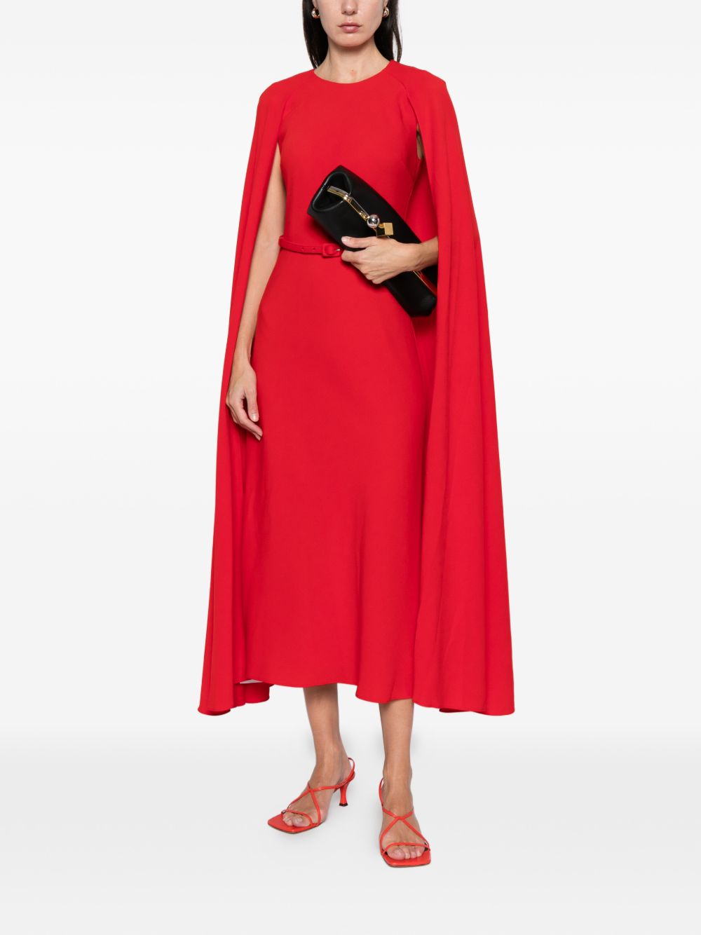 Abito lungo con mantella  in rosso Roland mouret - donna 