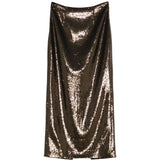Gonna midi con paillettes in marrone Roland Mouret - donna 