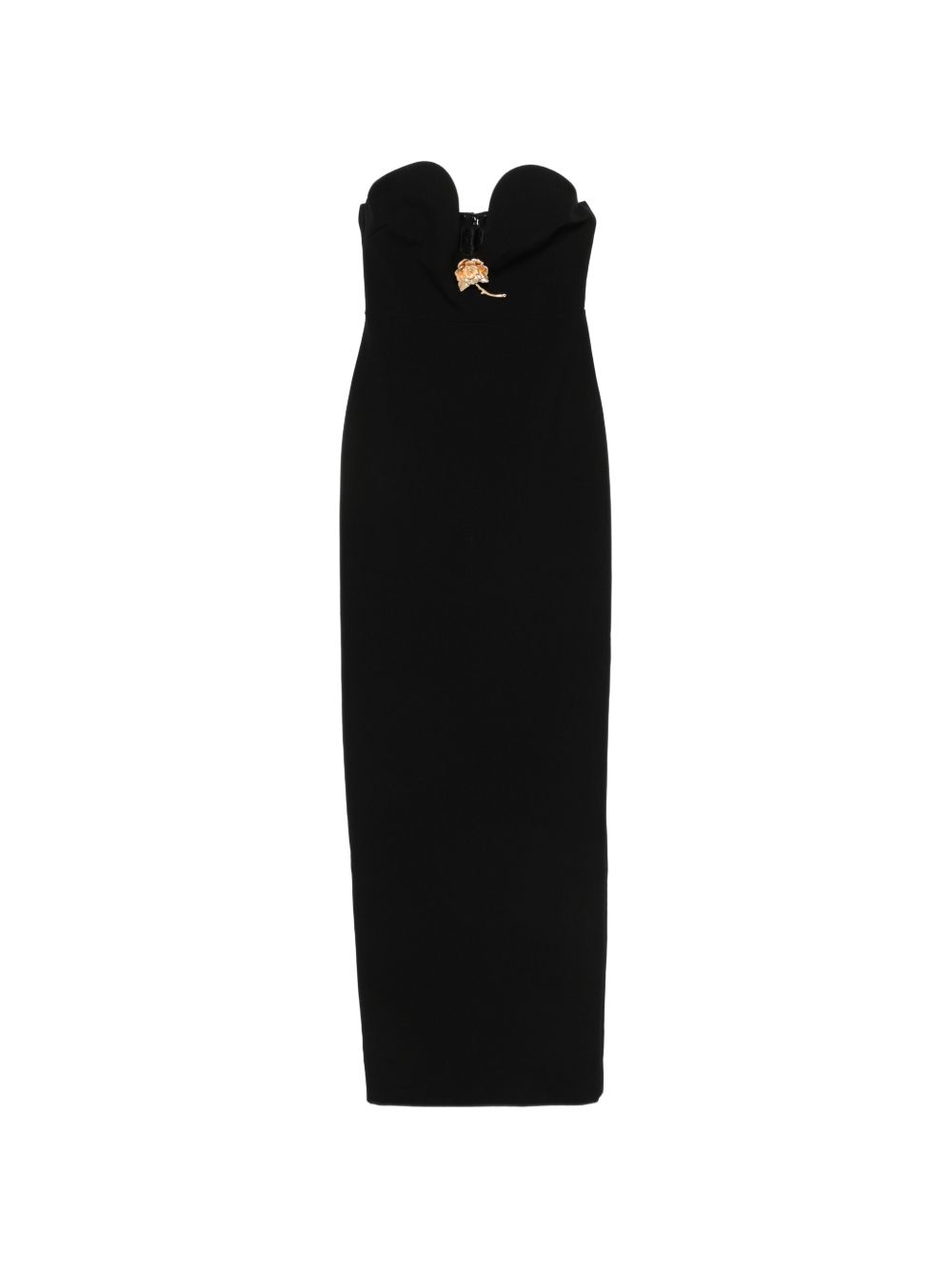Abito lungo con scollo a cuore in nero Roland Mouret - donna 